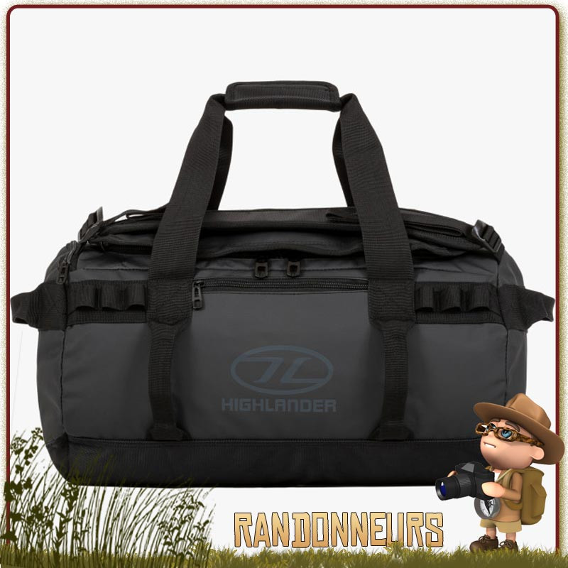 Sac militaire étanche Duffle Bag Storm KitBag 65L 65 litres Noir Highlander 600D Tarpaulin de transport matériel