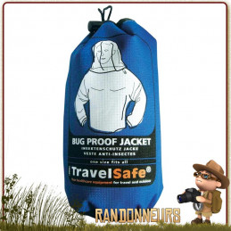 Veste moustiquaire en tulle fin assurant la protection des moustiques et des moucherons travelsafe