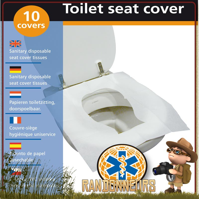 LOT DE 10 X COUVRE SIEGE TOILETTE WC - JETABLE - VOYAGE, CAMPING