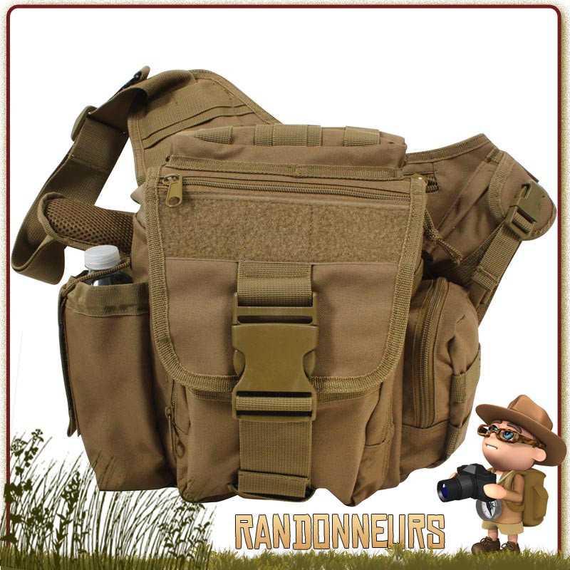 Sacoche bandoulière attache molle coyote